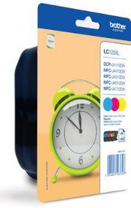 BROTHER LC-125XL ink cartridge cyan magenta and yellow high capacity 1-pack blister without alarm