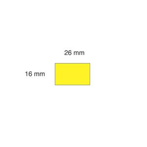 Kainų etiketės 26x16mm, stačiakampės, 1000vnt, geltonos spalvos