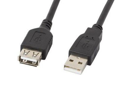 LANBERG CA-USBE-10CC-0018-BK extension cable USB 2.0 AM-AF 1.8m black