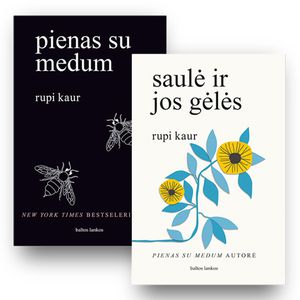 Rupi Kaur 2 knygų rinkinys: pienas su medum + saulė ir jos gėlės