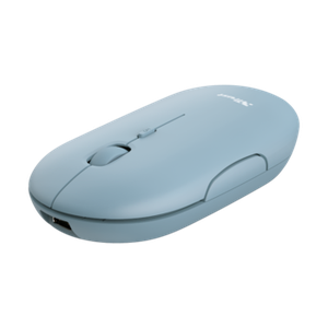 Trust Puck Rechargeable Wireless Bluetooth mouse with minimalistic, rounded shape and silent buttons - blue
