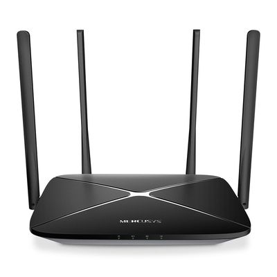 Maršrutizatorius Mercusys AC1200 Wireless Dual Band Gigabit Router AC12G 802.11ac, 300+867 Mbit/s, 10/100/1000 Mbit/s, Ethernet LAN (RJ-45) ports 3, MU-MiMO No, Antenna type 4xFixed, Black