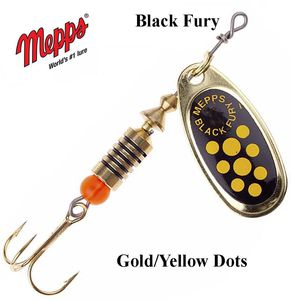 Sukriukė Mepps Black Fury Gold Yellow Dots 1.5 g