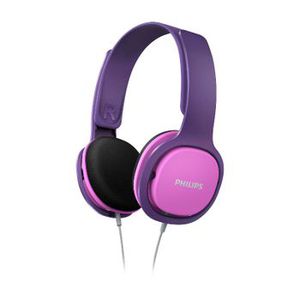 Philips SHK2000 rožinės ir violetinės vaikiškos ant ausų uždedamos ausinės | Ergonomiška, reguliuojama galvos juosta auga kartu su vaiku