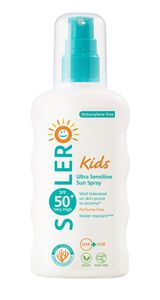 „Solero SPF 50+“ nuo saulės poveikio saugantis purškalas vaikams