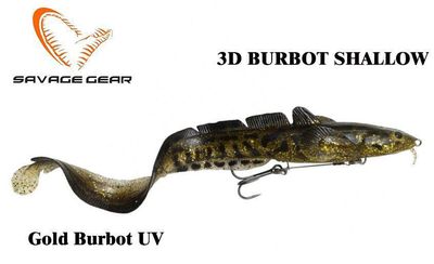 Savege Gear 3D Burbot Shallow 25 cm 70 g Gold Burbot UV 25 cm