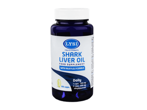 Ryklio kepenų aliejus – Lysi Shark liver oil, kapsulės, 500mg