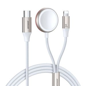 Fast Charging Magnetic Charger 2-in-1 Joyroom S-IW012 30W 1.5m (White)