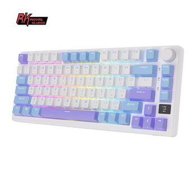 Royal Kludge RK M75 RGB Taro Milk belaidė klaviatūra | 75%, Hot-swap, Silver switches, US