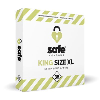 Safe - King Size XL Ypatingai ilgi ir platus prezervatyvai 36 vnt