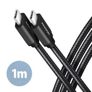 Axagon Data and charging USB 3.2 Gen 1 cable length 1 m. PD 60W, 3A. Black braided.