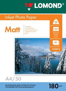 Fotopopierius Lomond Photo Inkjet Paper Matinis 180 g/m2 A4, 50 lapų