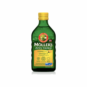 Möller's skysti žuvų taukai citrinų skonio 250 ml