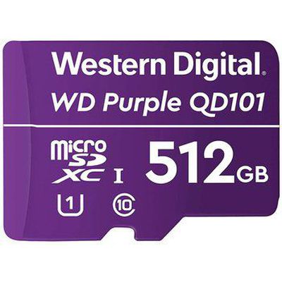 WD Purple 512GB Surveillance microSD XC Class - 10 UHS 1