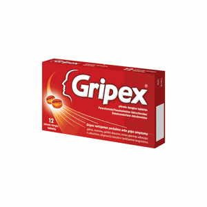 GRIPEX 325 mg/30 mg/10 mg plėvele dengtos tabletės N12