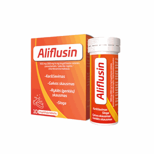 Aliflusin 500 mg/200 mg/4 mg šnypščiosios tabletės N10