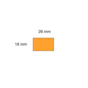 Kainų etiketės 26x16mm, stačiakampės, 1000vnt, oranžinės spalvos