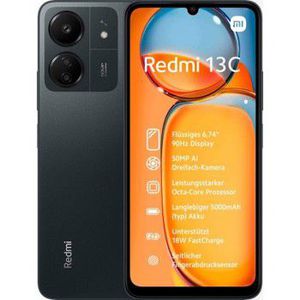 Redmi 13C 4G 6/128GB juodas išmanusis telefonas | Dual SIM | 6.74" ekranas | Android v13