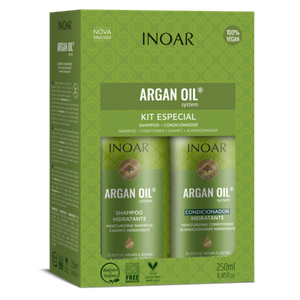 Inoar Argan Oil Duo Kit Sausų-pažeistų plaukų rinkinys, 2x250 ml