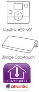 Priedas valdymui mobiliuoju telefonu per Wi-Fi Bridge Cozytouch ir patalpos termostatas Navilink A5 9 INTER (komplektas)
