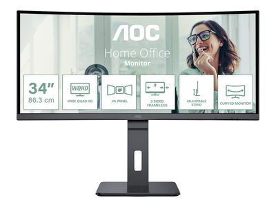 CU34P3CV | 34 " | VA | 21:9 | 100 Hz | 4 ms | 3440 x 1440 pixels | HDMI ports quantity 1