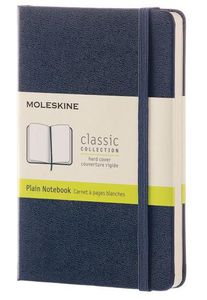 Užrašų knygutė Moleskine Classic 9x14cm, baltais lapais, kietu viršeliu, mėlynos spalvos