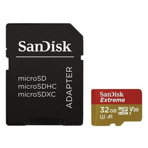 Sandisk Extreme microSDHC + SD Adapter + Rescue Pro Deluxe 100MB/s A1 C10 V30 UHS-I U3 32 GB, MicroSDHC, Flash memory class 10