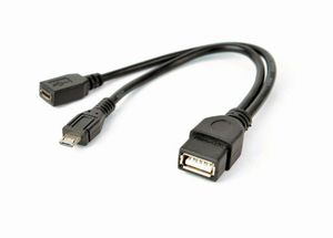 Cablexpert USB OTG AF + Micro BF to Micro BM cable, 0.15 m