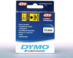 Dymo D1 12mm Black/Yellow labels 45018