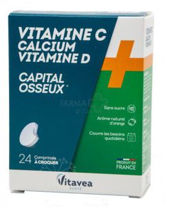 Maisto papildas VITAVEA Vitaminas C + kalcis + vitaminas D kramtomos tabletės N24