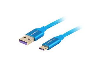 LANBERG CA-USBO-21CU-0010-BL Premium cable USB-C M A M 2.0 1M Blue Super Charge