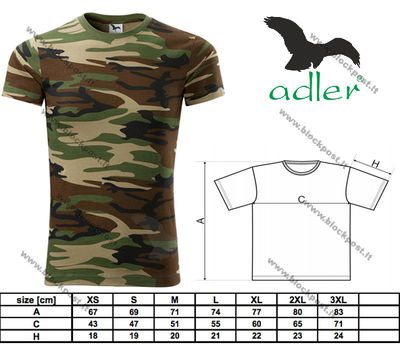 ADLER woodland trikotažiniai marškinėliai L