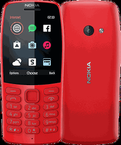 Mobilusis telefonas Nokia 210 Red, 2.4", TFT, 240 x 320 pixels, 16 MB, Dual SIM, Bluetooth, 3.0, USB version microUSB, Main camera 0.3 MP, 1020 mAh