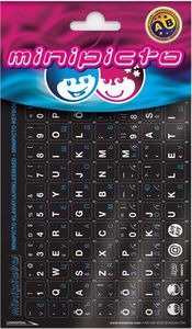 Minipicto keyboard sticker EST/RUS KB-UNI-EE02-BLK-BLUE, black/white/blue
