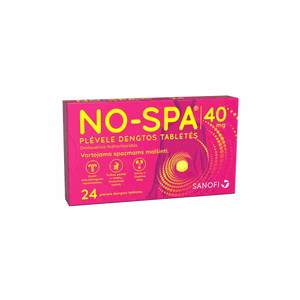 NO-SPA 40 mg plėvele dengtos tabletės N24
