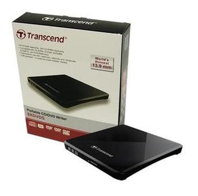 TRANSCEND 8X DVDS-K Ultra-slim Writer USB 2.0 extern Black CD-R/RW DVD+/-R DVD+/-RW DVD+/-R DL DVD-RAM