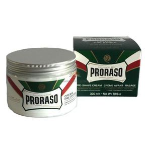 Proraso Green Line Pre-Shave Cream Gaivinantis kremas prieš skutimąsi su eukaliptu, 300 ml