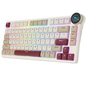 Royal Kludge RK N80 RGB Rosy Clouds belaidė klaviatūra |75%, Hot-swap, Red switches, US