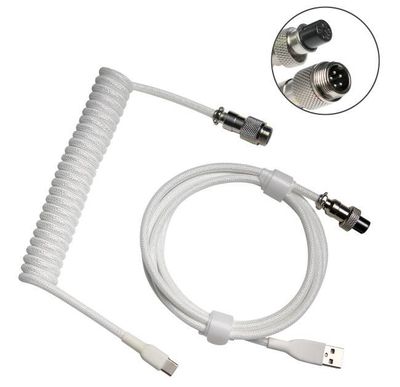 Royal Kludge Coiled Aviator Cord (white)