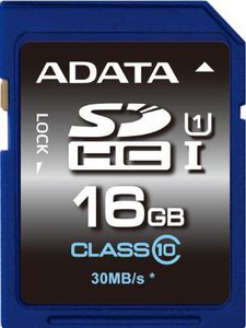 Atminties kortelė ADATA Premier Flash memory card 16GB SDHC UHS-I Memory Card Speed Class UHS Class 1 / Class10
