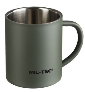 Termosinis metalinis Mil-tec puodelis 300ml žalios spalvos .