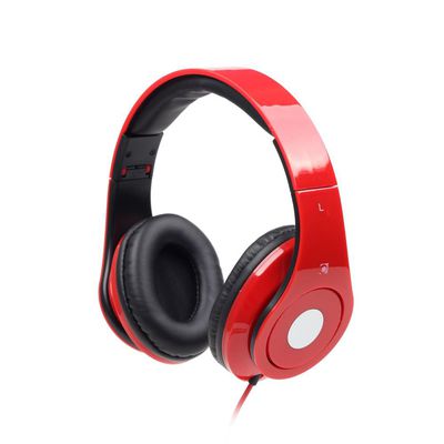 Gembird MHS-DTW-R Folding stereo headphones "Detroit", red