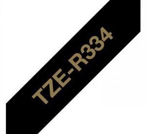 BROTHER TZE-R334-SATIININAUHA - KULLANVÄRINEN TEKSTI MUSTALLA NAUHALLA, 12 MM