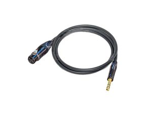 L-2T2S microphone cable 6,0mm, XLR (F) / JACK TRS 6,3mm 0,3m, BLK