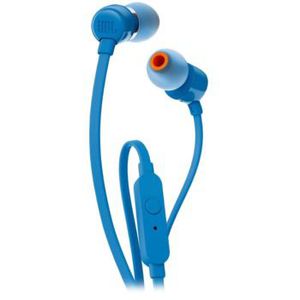 JBL Tune 110 mėlynos į ausis įstatomos ausinės su mikrofonu | Nesipinantis laidas