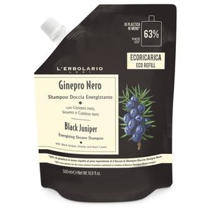 L'Erbolario Black Juniper Kadagių aromato dušo ir vonios gelio papildymas, 500ml