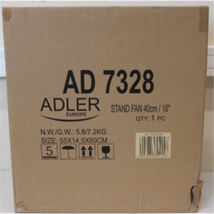 SALE OUT.  Adler AD 7328 Fan 40cm/16" - stand with remote control, White Adler Fan AD 7328 Stand Fan DAMAGED PACKAGING, SCRATCHES Diameter 40 cm White Number of speeds 3 120 W Yes Oscillation | Fan | AD 7328 | Stand Fan | DAMAGED PACKAGING, SCRATCHES | White | Diameter 40 cm | Number of speeds 3 | Oscillation | 120 W | Yes