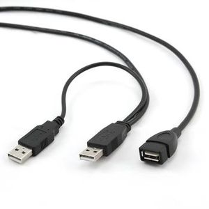 GEMBIRD CCP-USB22-AMAF-3 Dual USB 2.0 A-plug A-socket 3 ft extension cable