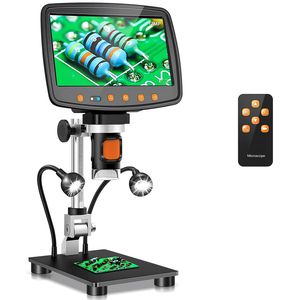 K&F 5 Inch Digital Microscope with Remote Control, 1000x Magnification, Plastic Stand, 1080 FHD USB