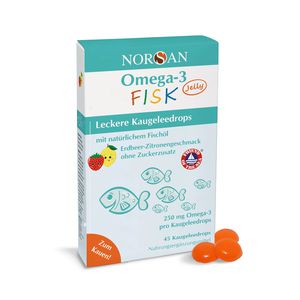 NORSAN, OMEGA-3 FISK JELLY, BRAŠKIŲ CITRINŲ SKONIO, 45 guminukai
